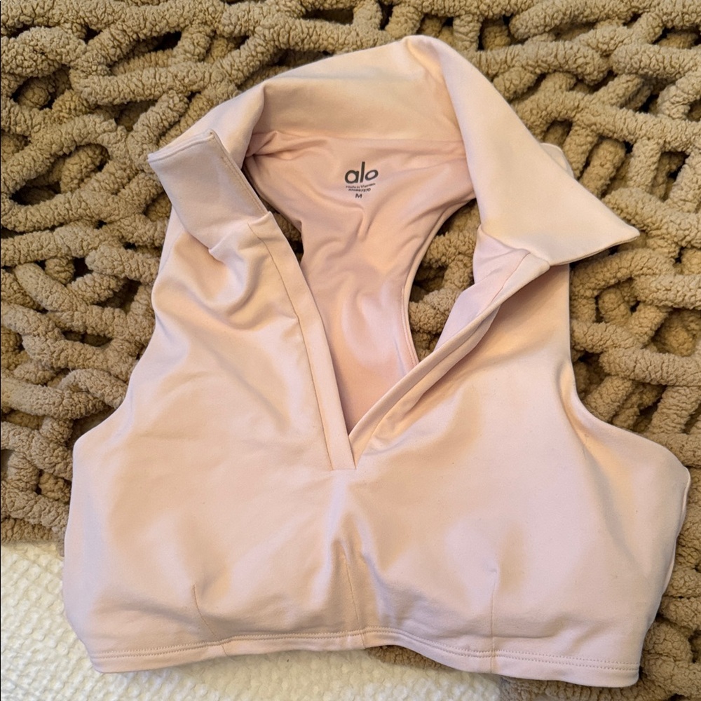 ALO Yoga Blush Pink Halter Top